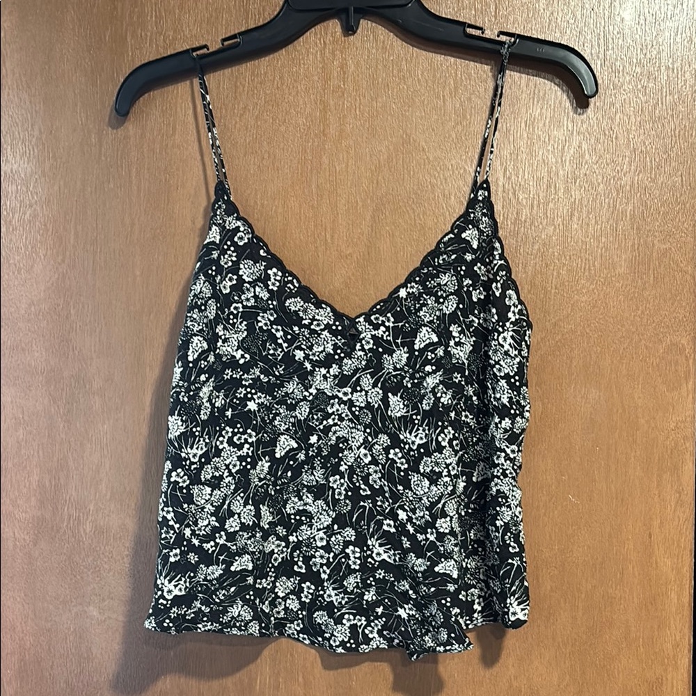 Free People Floral Black and White Women's Top
